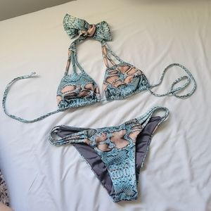 Snake Print 2 Piece Bikini Set